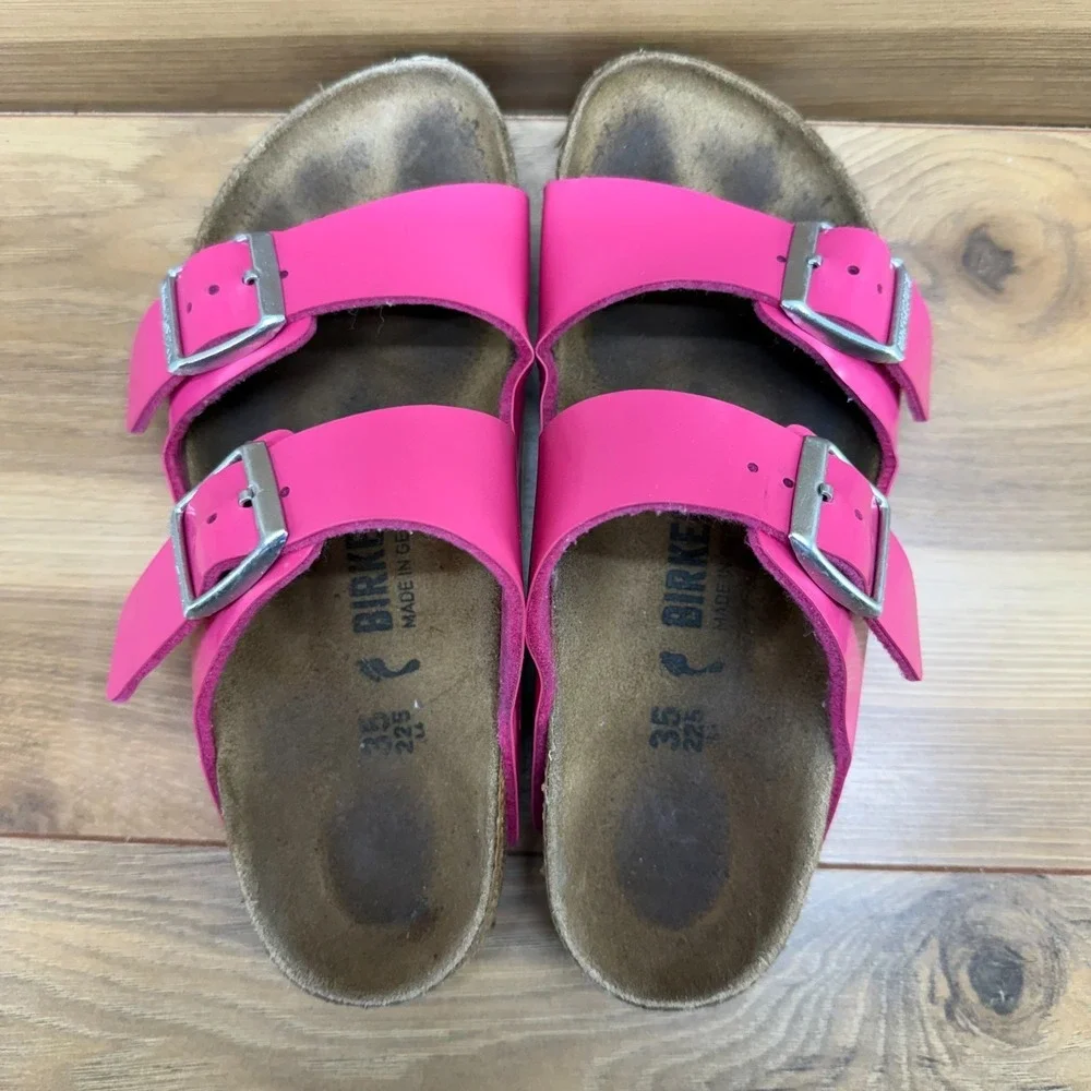 Birkenstock Arizona Hot Pink Sandals Womens 4 N EU 35 Slip On Travel Vacation